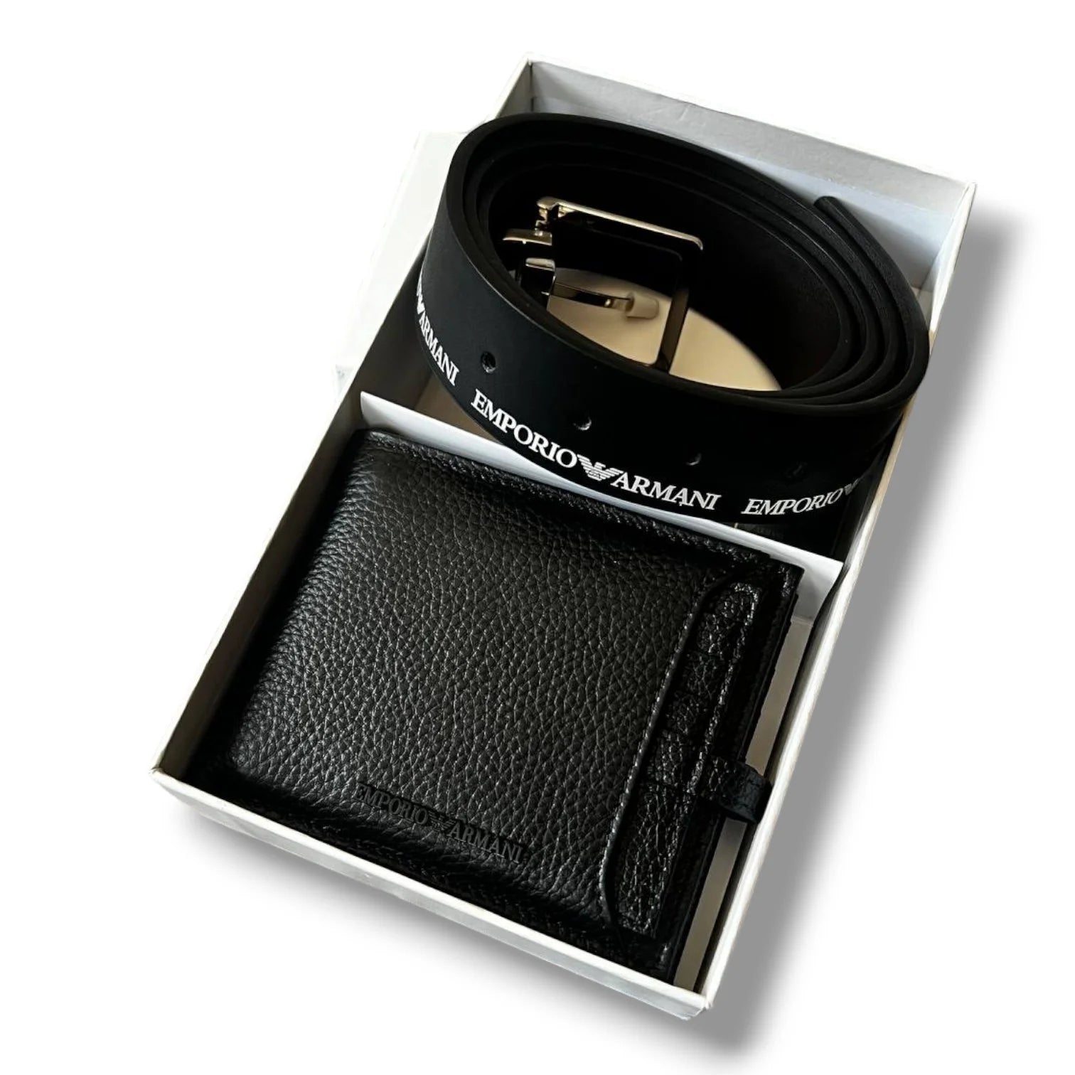 طقم محفظة وحزام ارماني رجالي